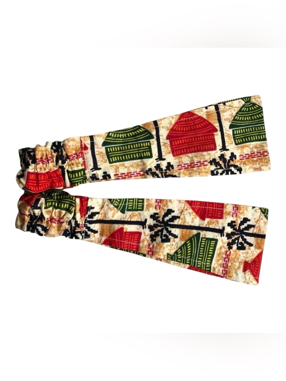 Headband African Fabric Ethnic Thick Elastic Back Stretch Red Green Huts